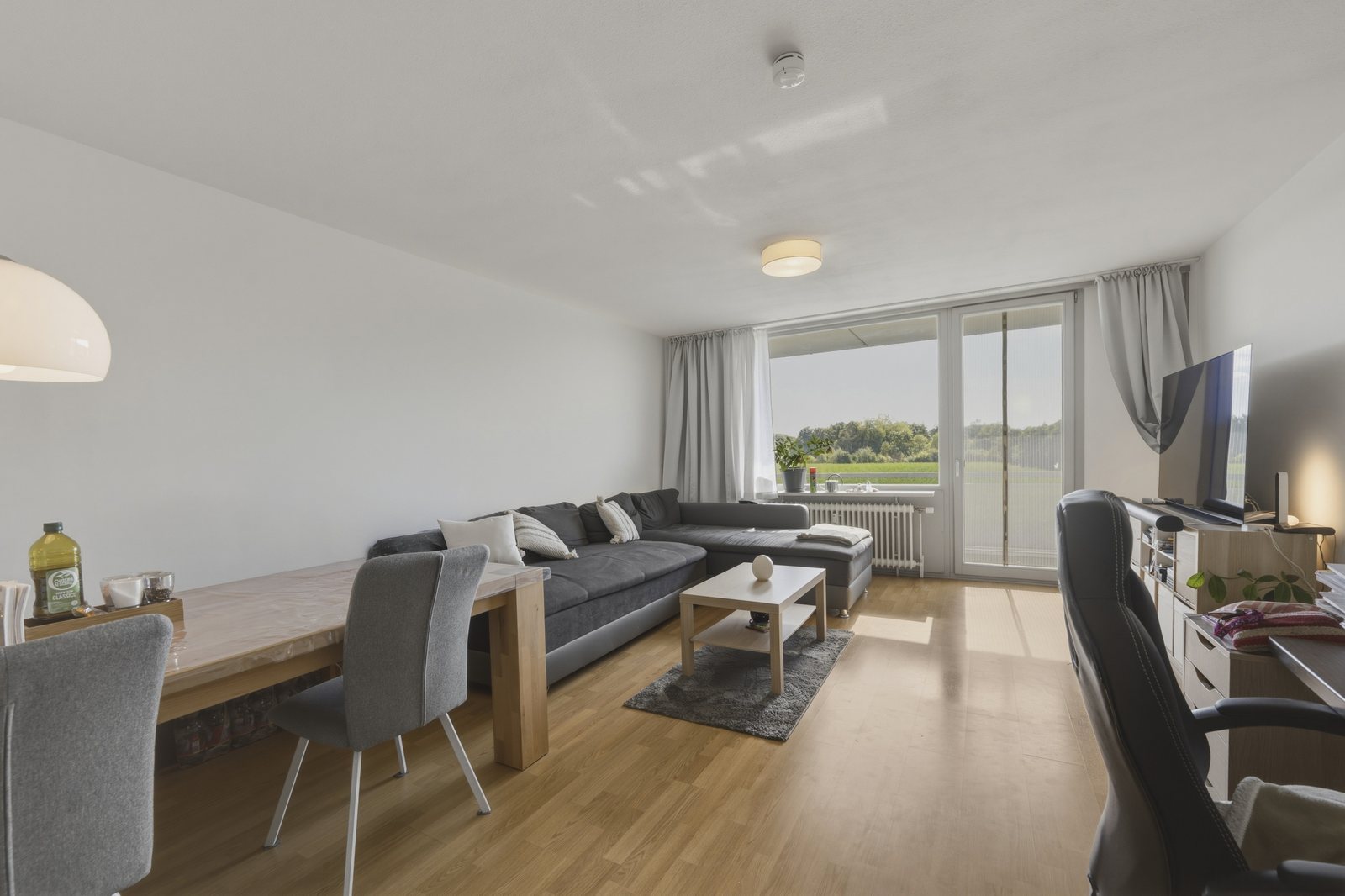 Wohnzimmer mit Blick ins Grüne